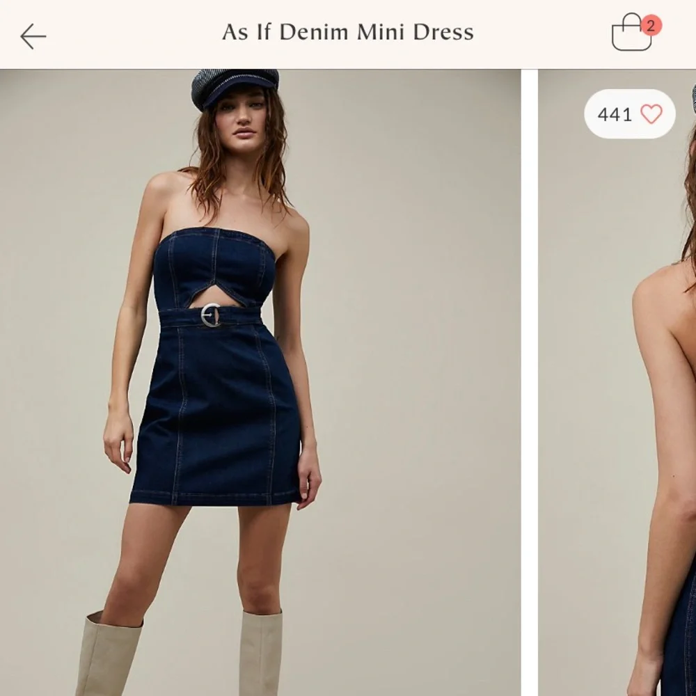 Free People As If denim minidress - Picture 2 of 2